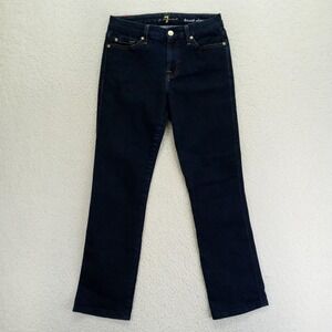 7 For All‎ Mankind Jeans Womens 26 Blue Karah Straight Stretch Denim Hemmed